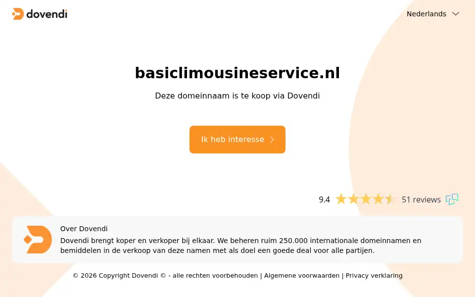 Screenshot of basiclimousineservice.nl