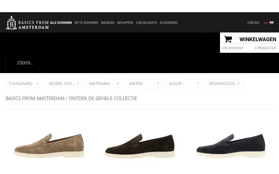Screenshot of basicsfromamsterdam.com