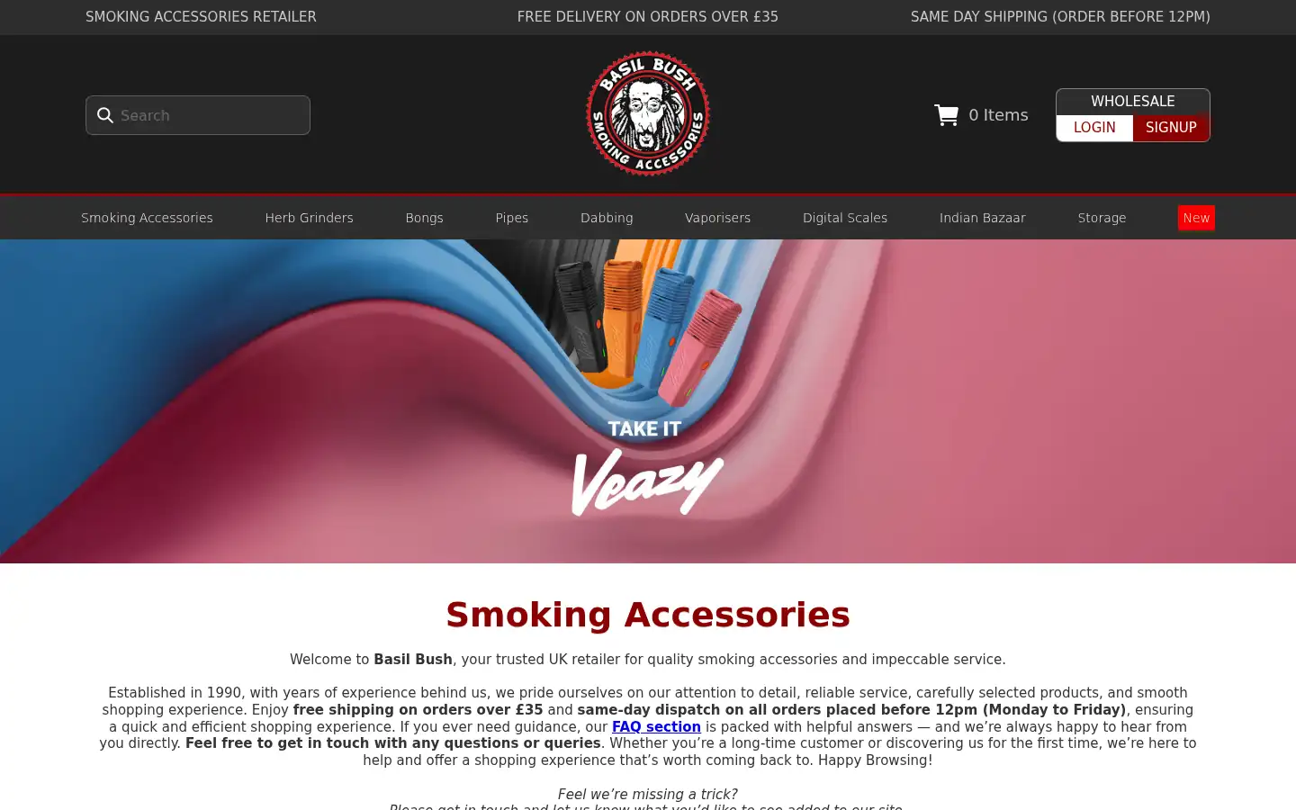 Screenshot of basilbush.co.uk