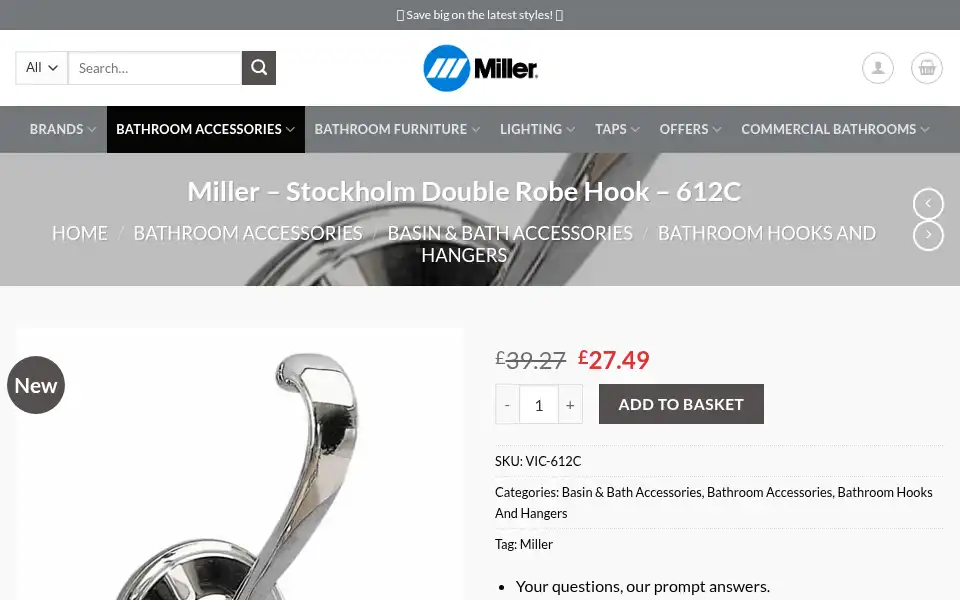 Screenshot of basintapssalesshop.com