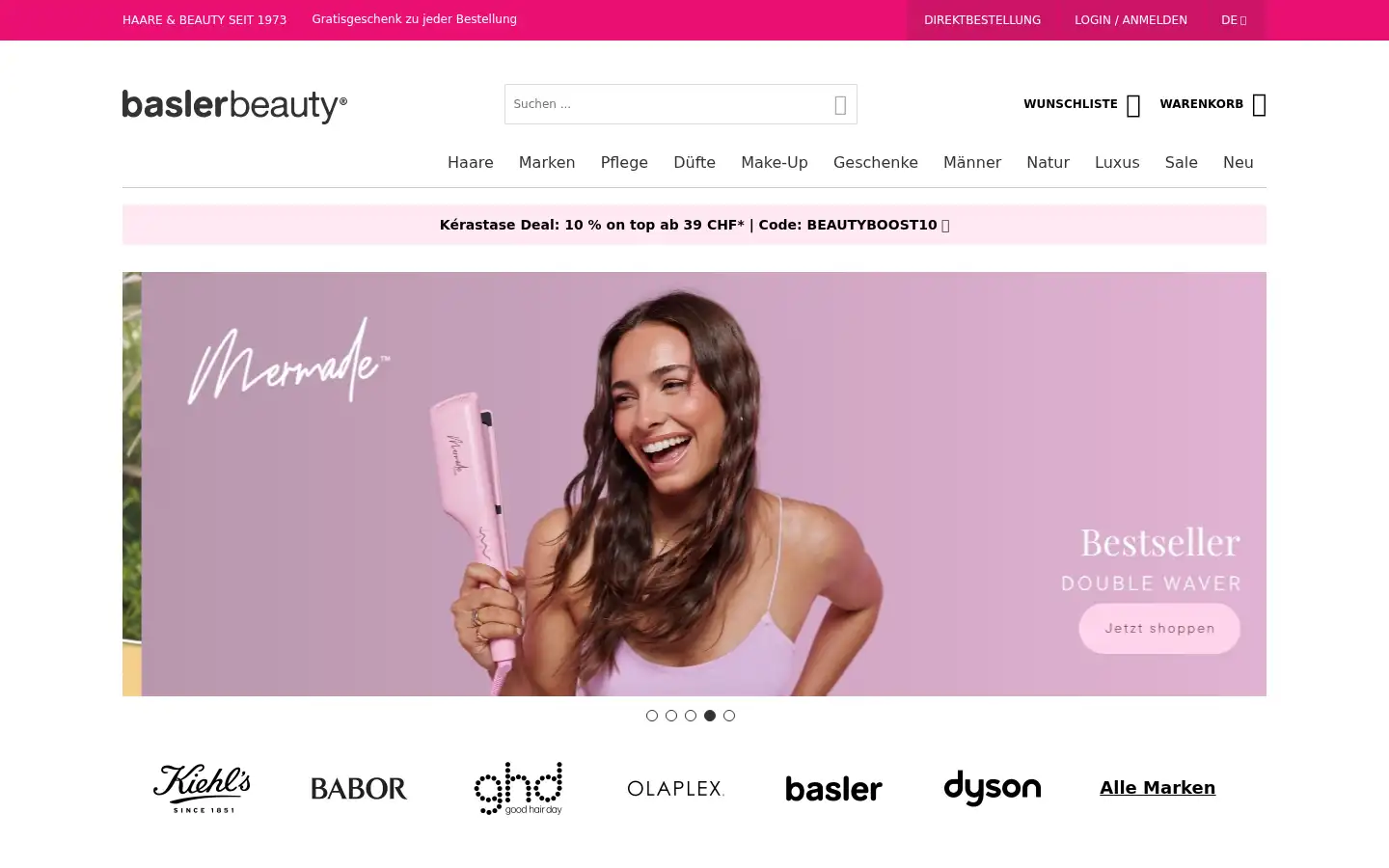 Screenshot of basler-beauty.ch