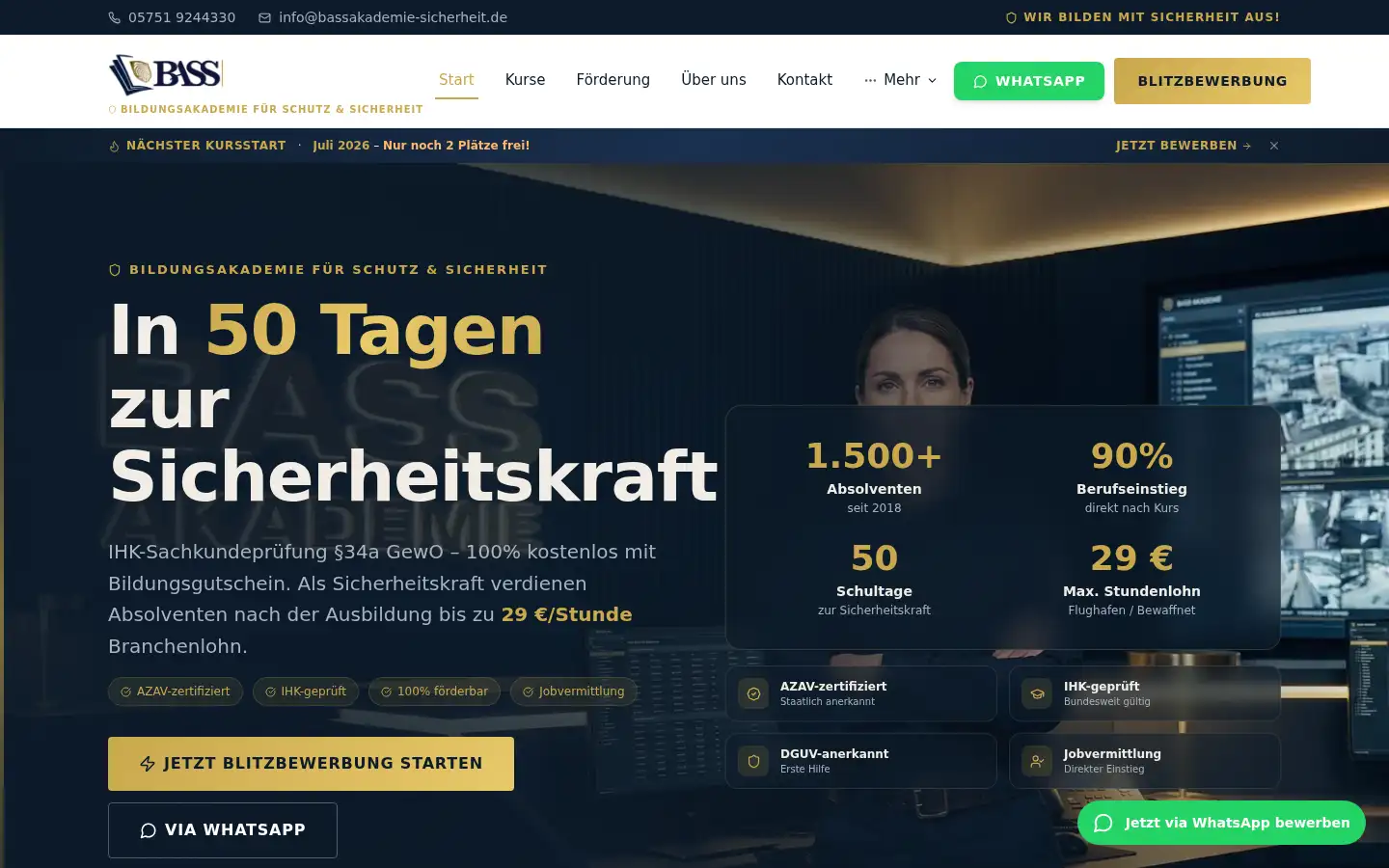 Screenshot of bassakademie-sicherheit.de