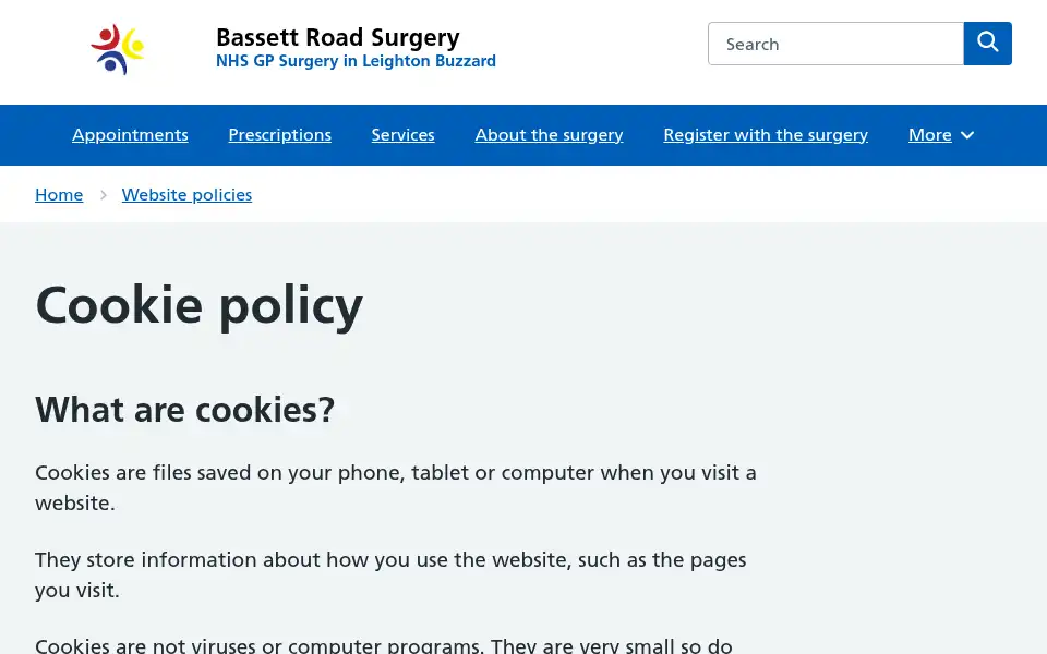 Screenshot of bassettroadsurgery.co.uk