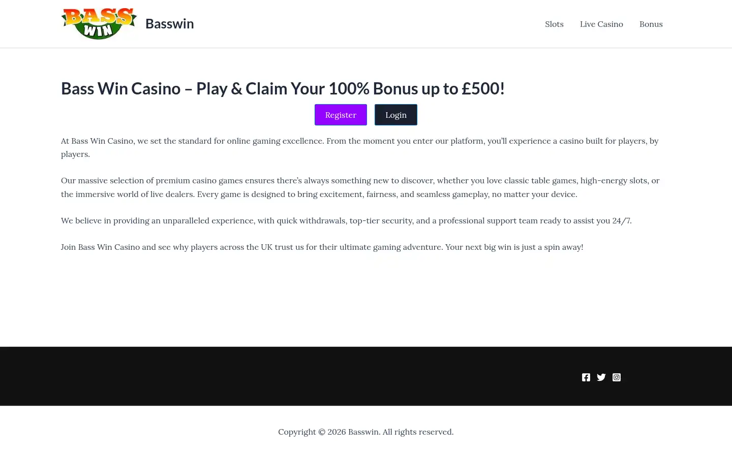 Screenshot of basswin-uk.net