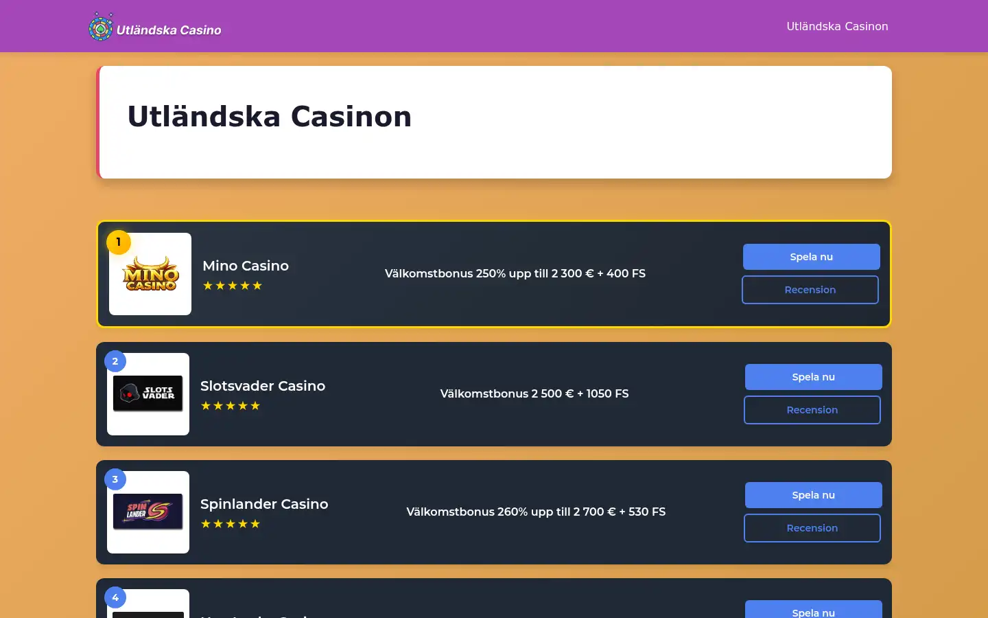 Screenshot of basta-utlandska-casino.info