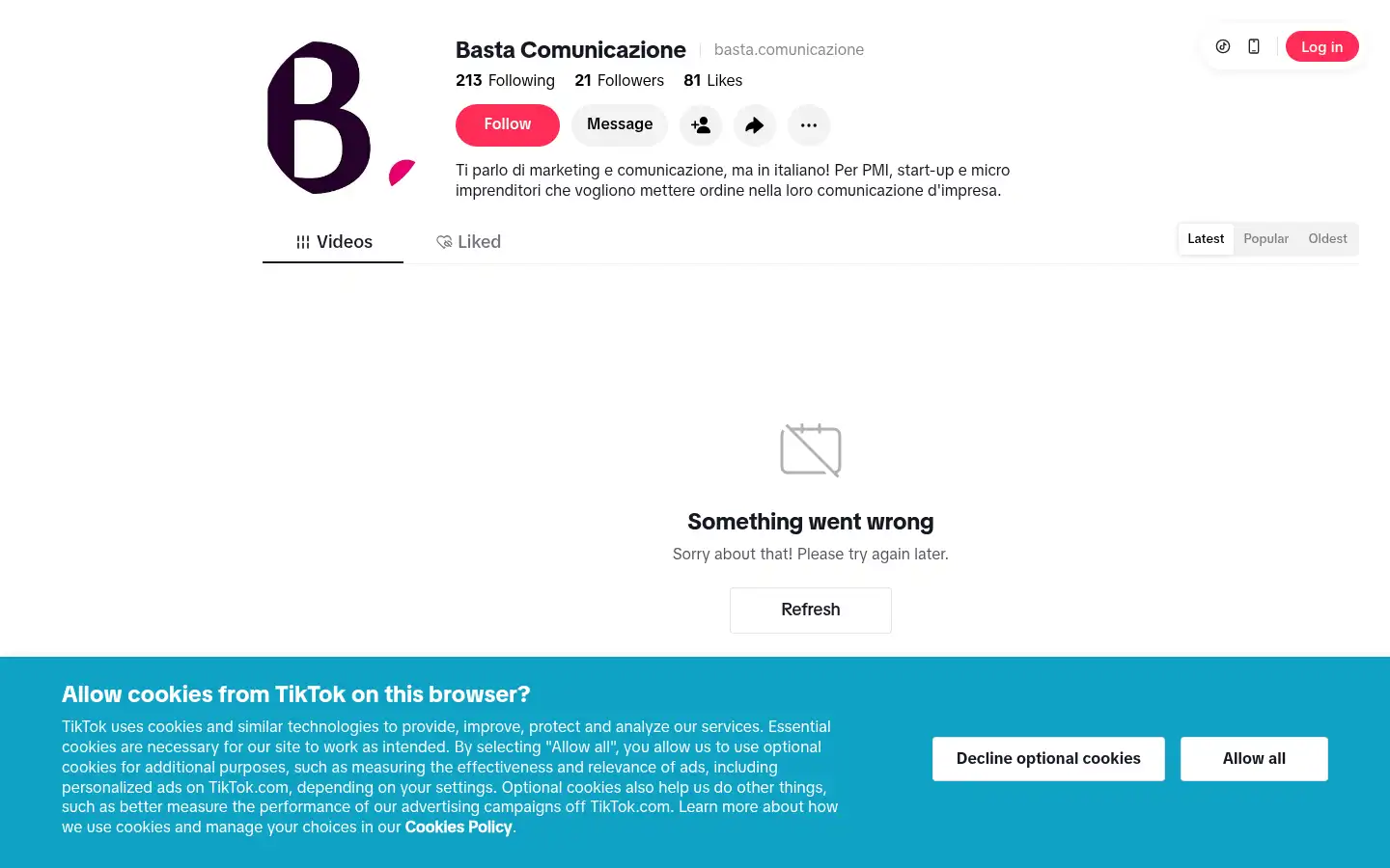 Screenshot of bastacomunicazione.com