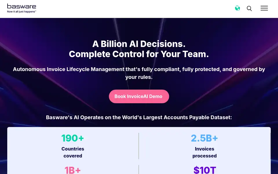 Screenshot of basware.com