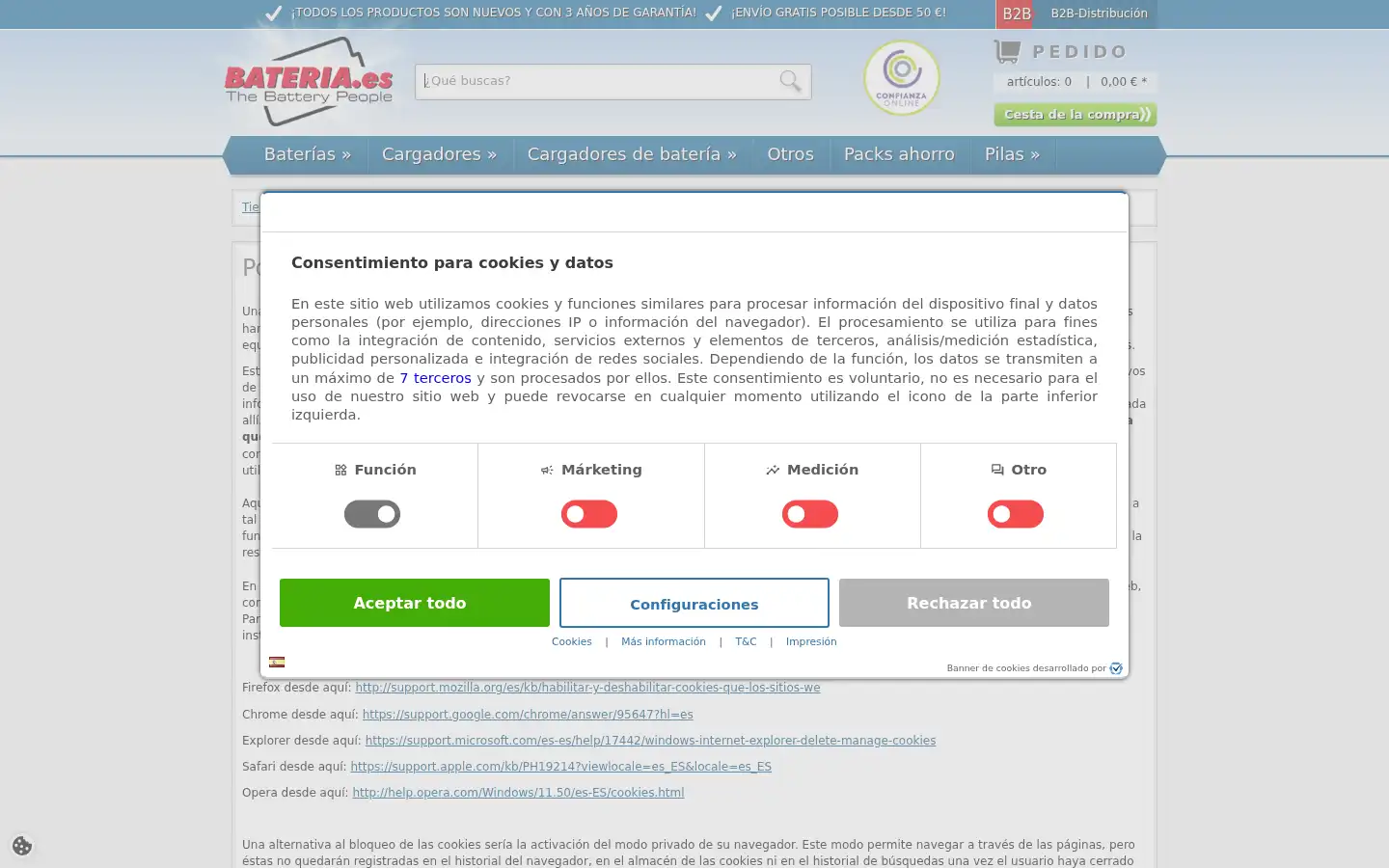 Screenshot of bateria.es