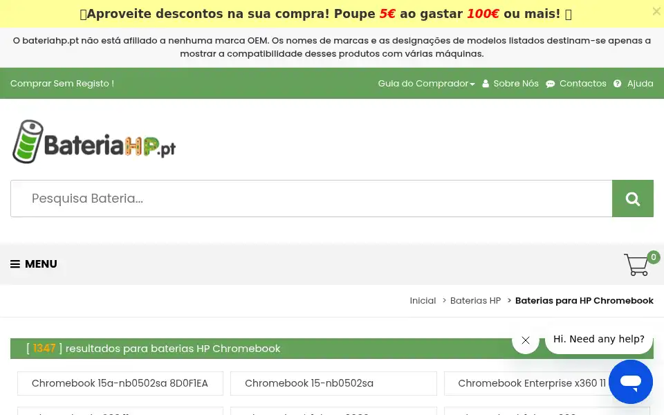 Screenshot of bateriahp.pt