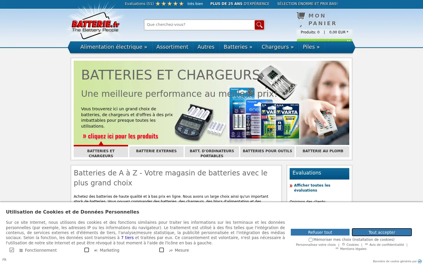 Screenshot of batterie.fr