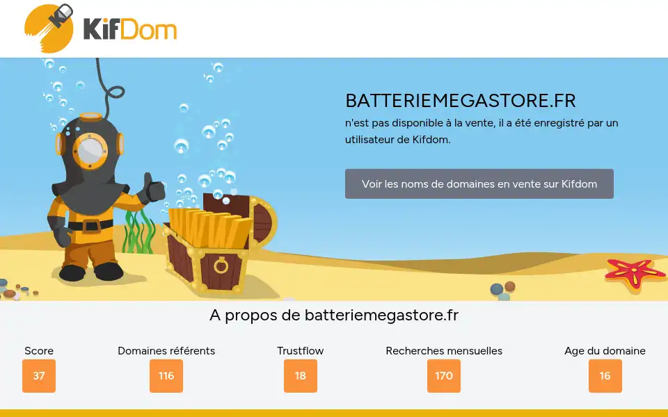 Screenshot of batteriemegastore.fr