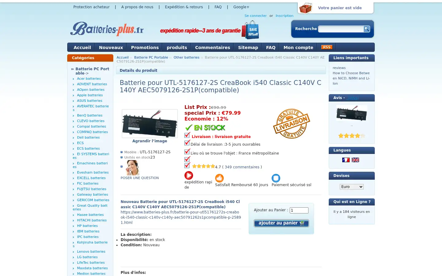 Screenshot of batteries-plus.fr