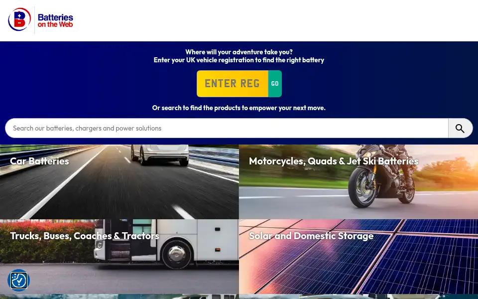 Screenshot of batteriesontheweb.co.uk