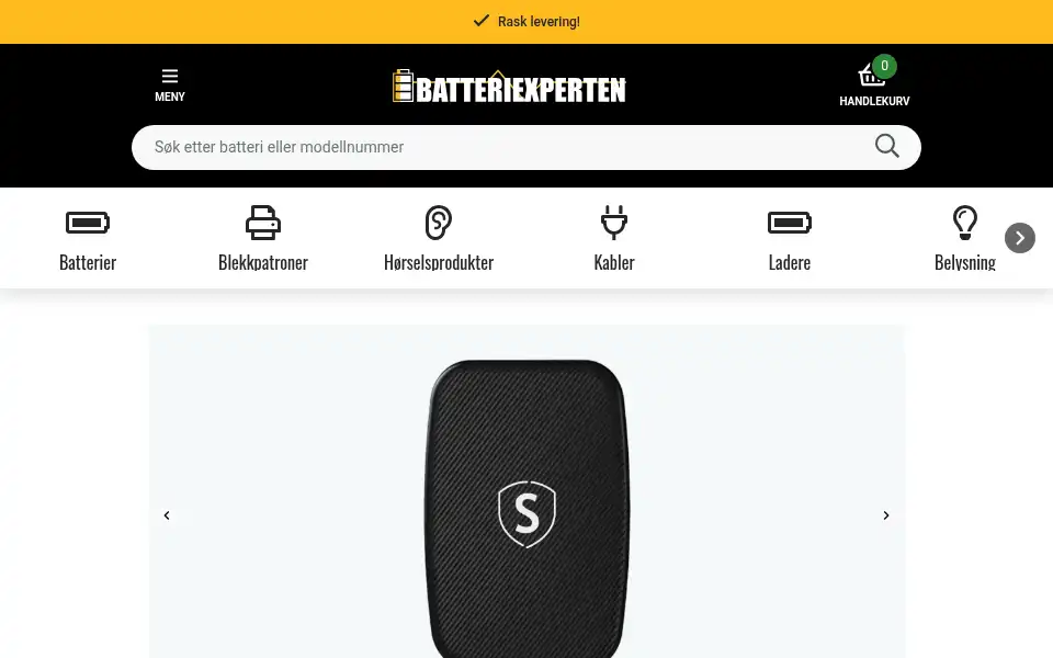 Screenshot of batteriexperten.no