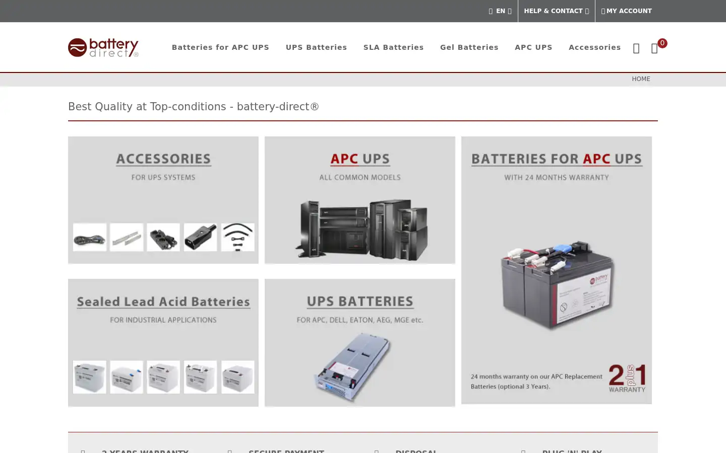 Screenshot of battery-direct.com