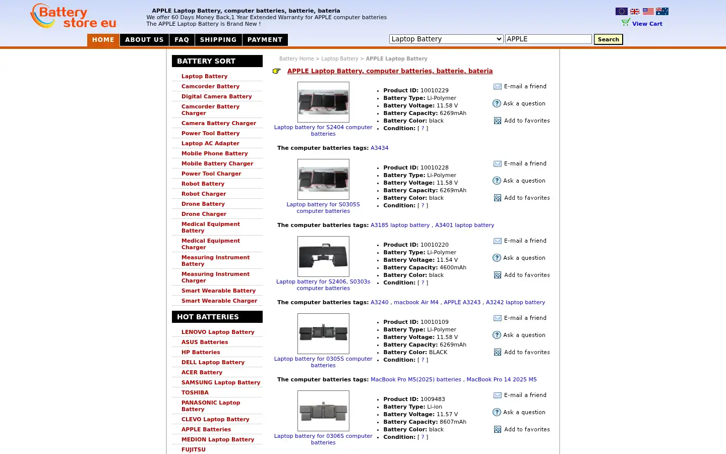 Screenshot of battery-store.eu