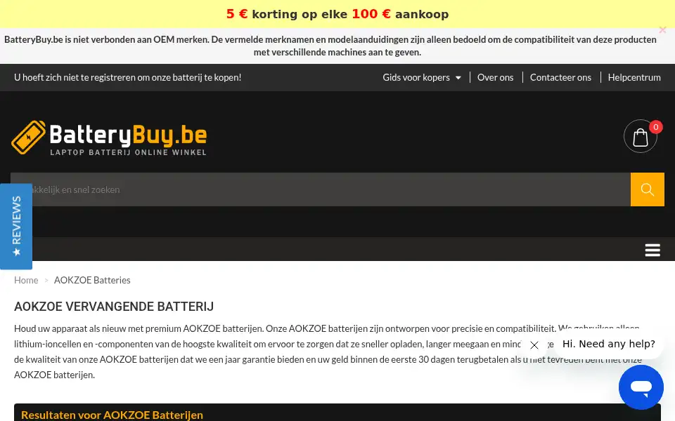 Screenshot of batterybuy.be