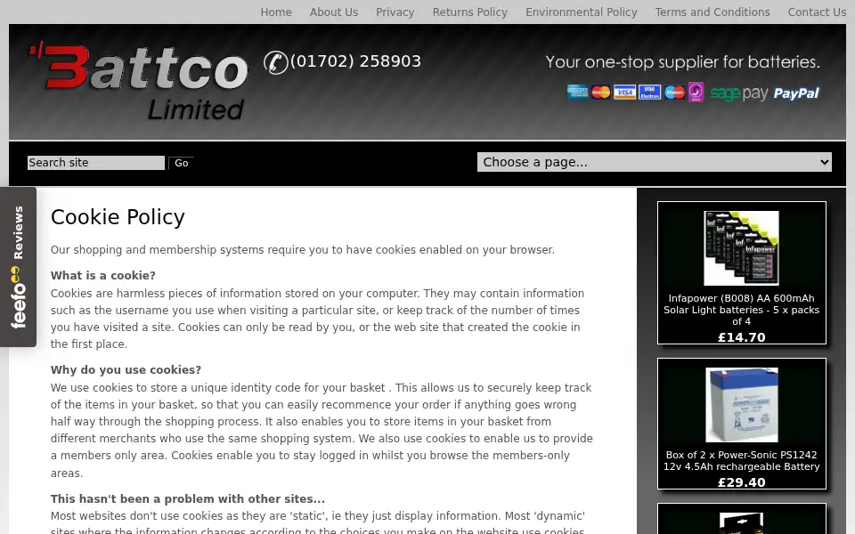 Screenshot of batterycompany.co.uk