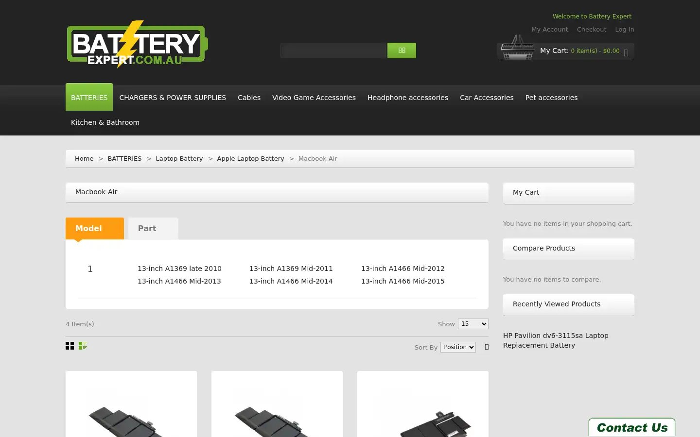 Screenshot of batteryexpert.com.au