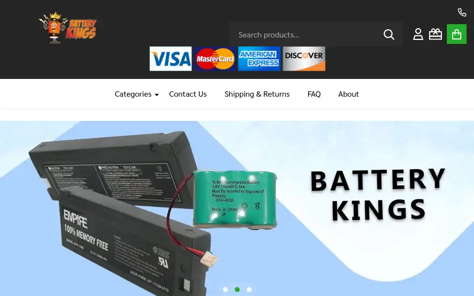 Screenshot of batterykings.com