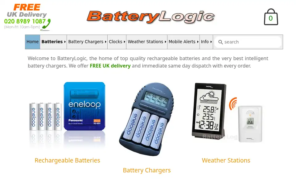 Screenshot of batterylogic.co.uk