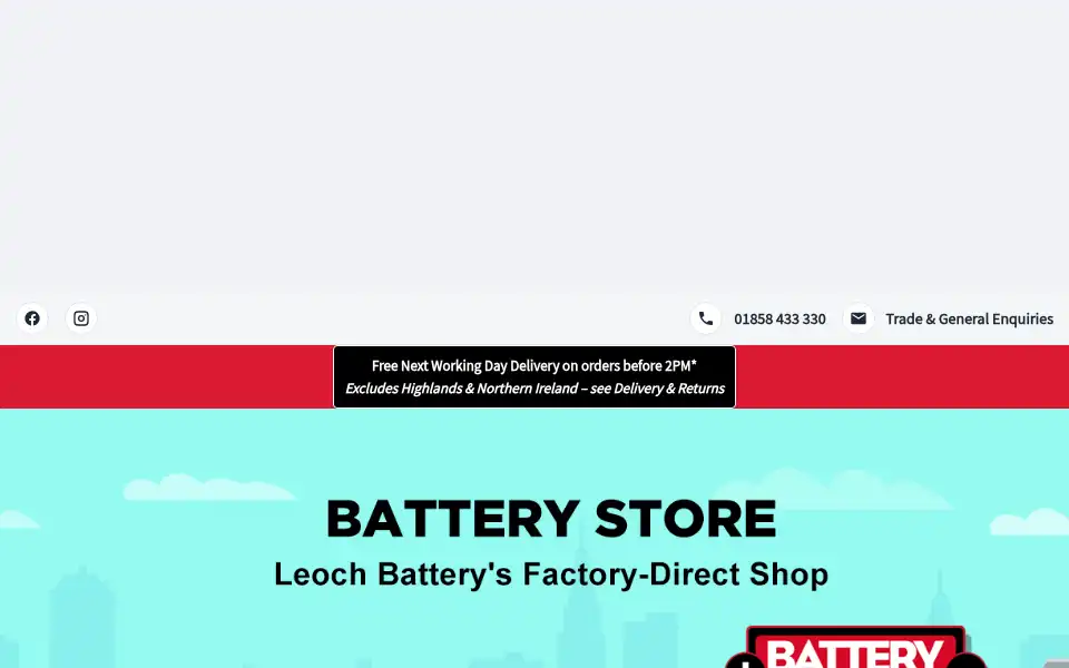 Screenshot of batterystore.co.uk
