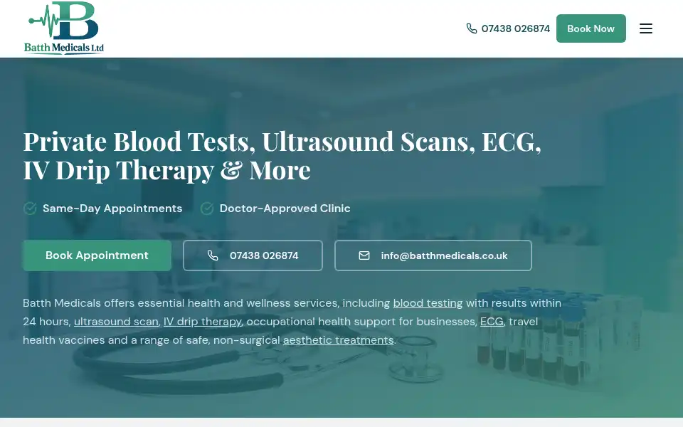 Screenshot of batthmedicals.co.uk