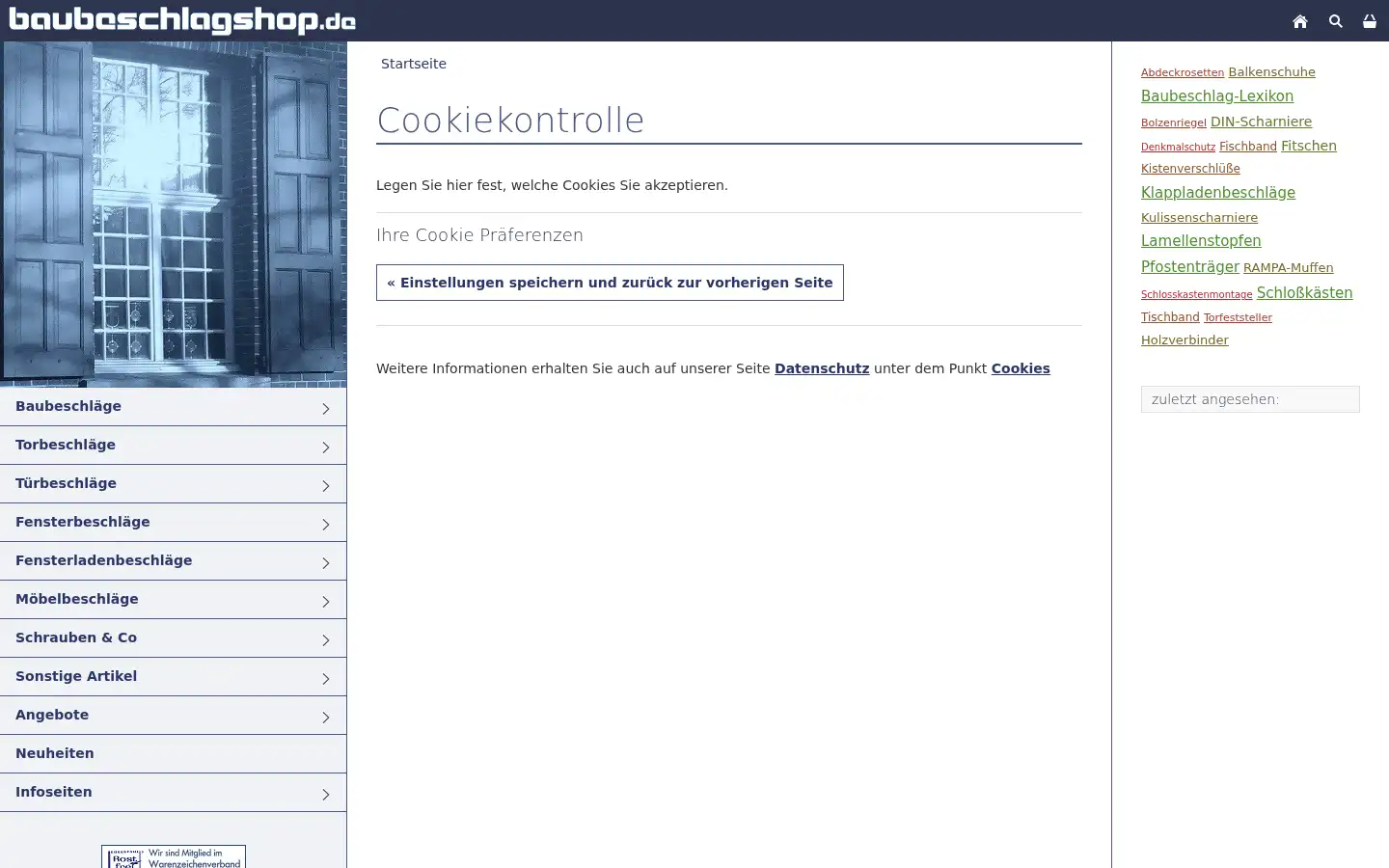 Screenshot of baubeschlagshop.de