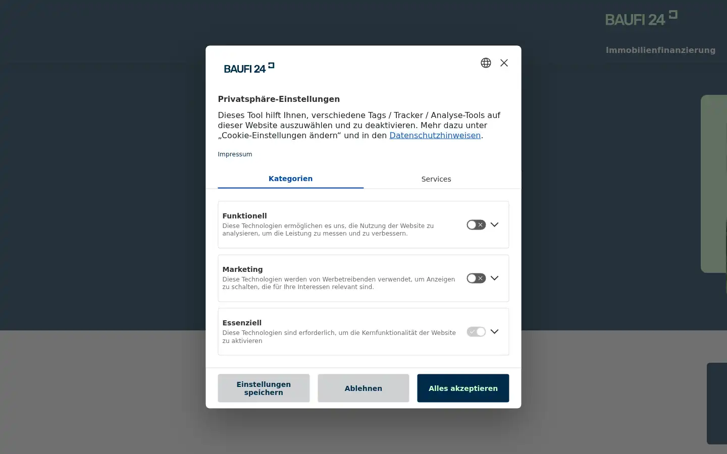 Screenshot of baufi24.de