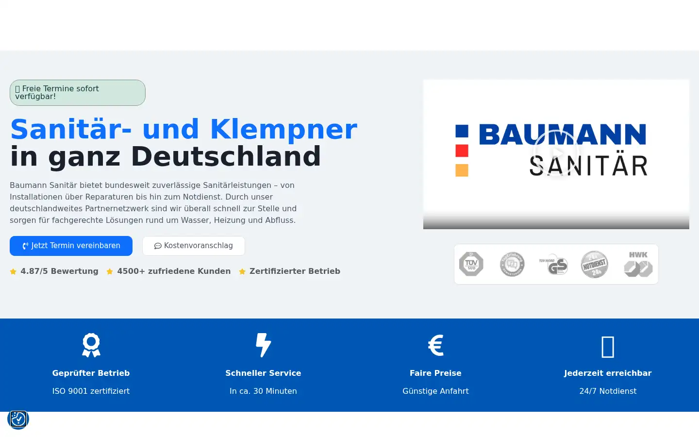 Screenshot of baumann-sanitaer.de
