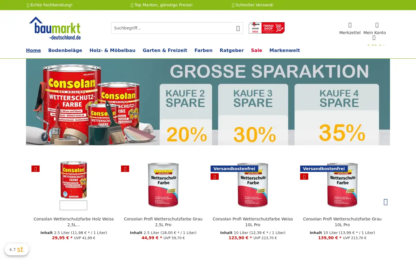 Screenshot of baumarkt-deutschland.de