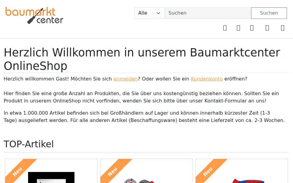 Screenshot of baumarktcenter.eu