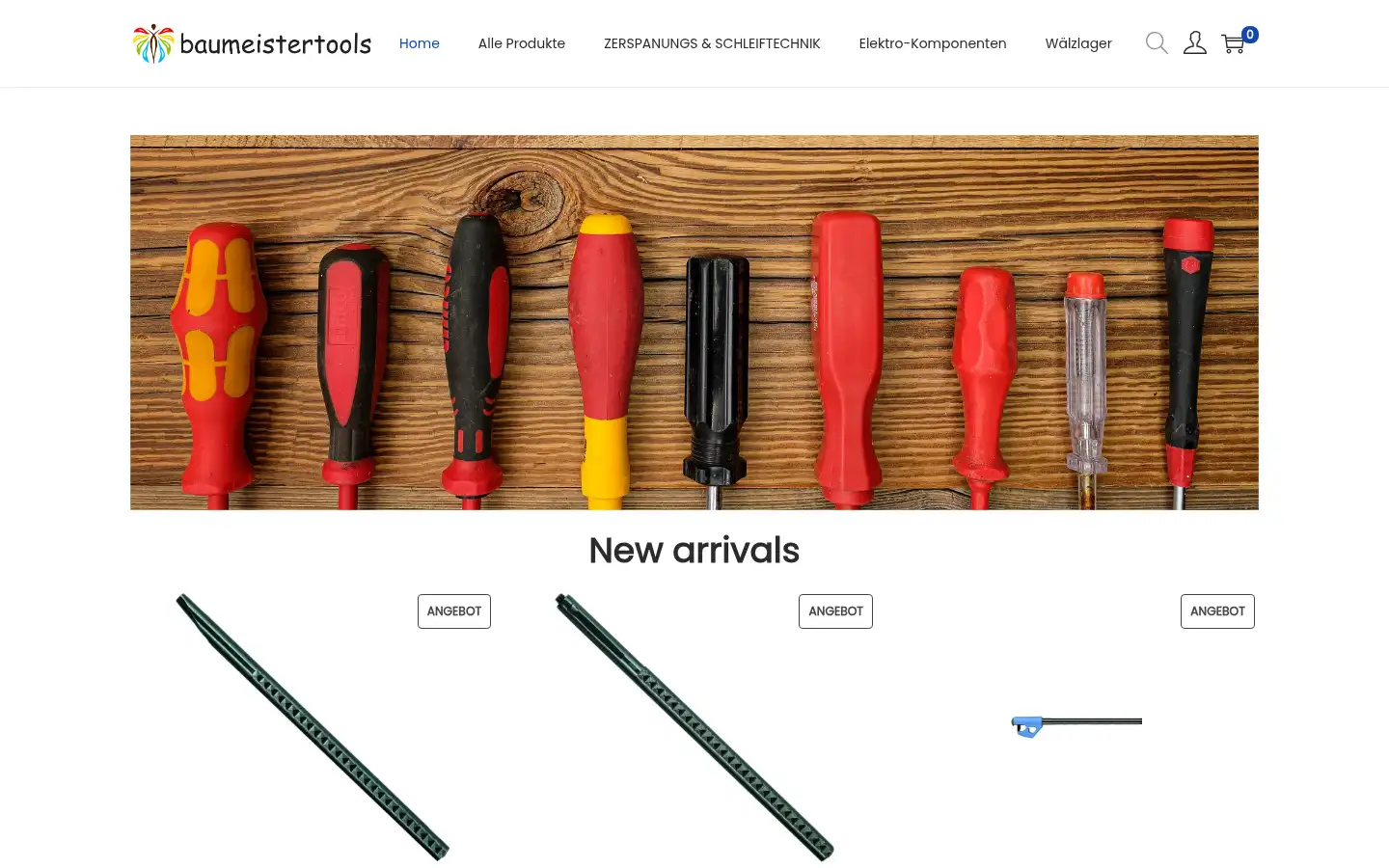 Screenshot of baumeistertools.com