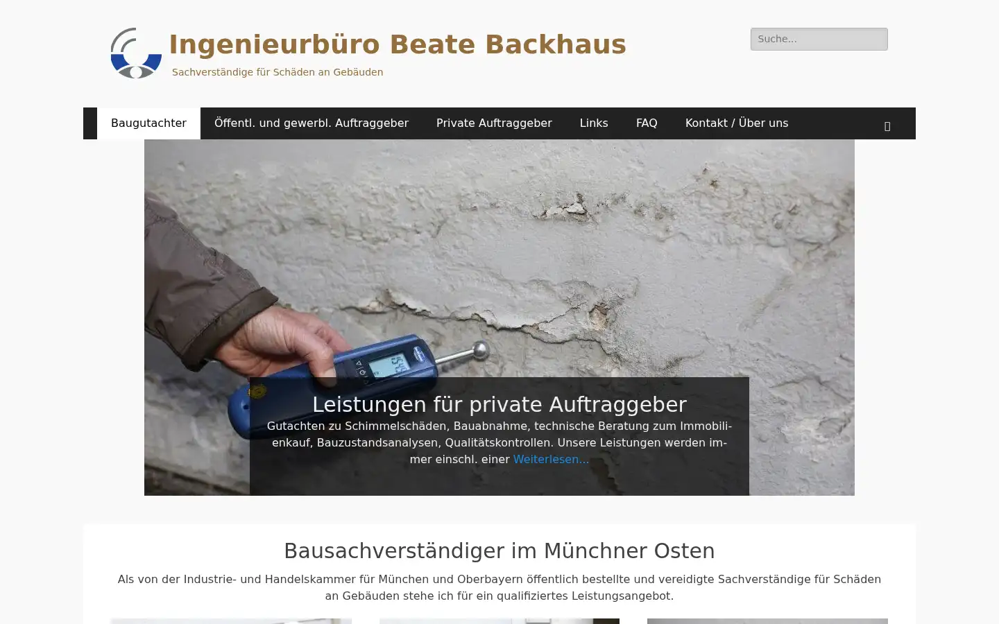 Screenshot of bauschaedengutachten.de