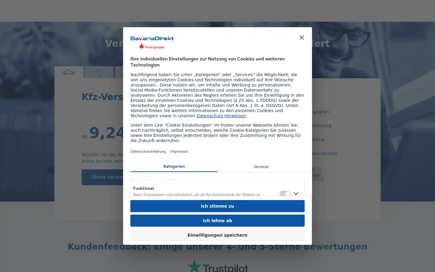 Screenshot of bavariadirekt.de
