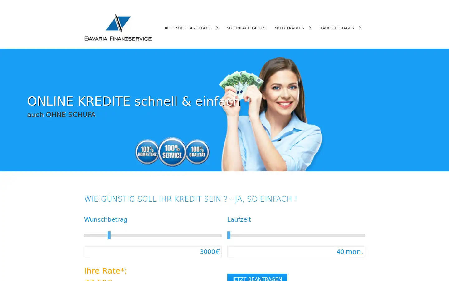 Screenshot of bavariafinanz.com