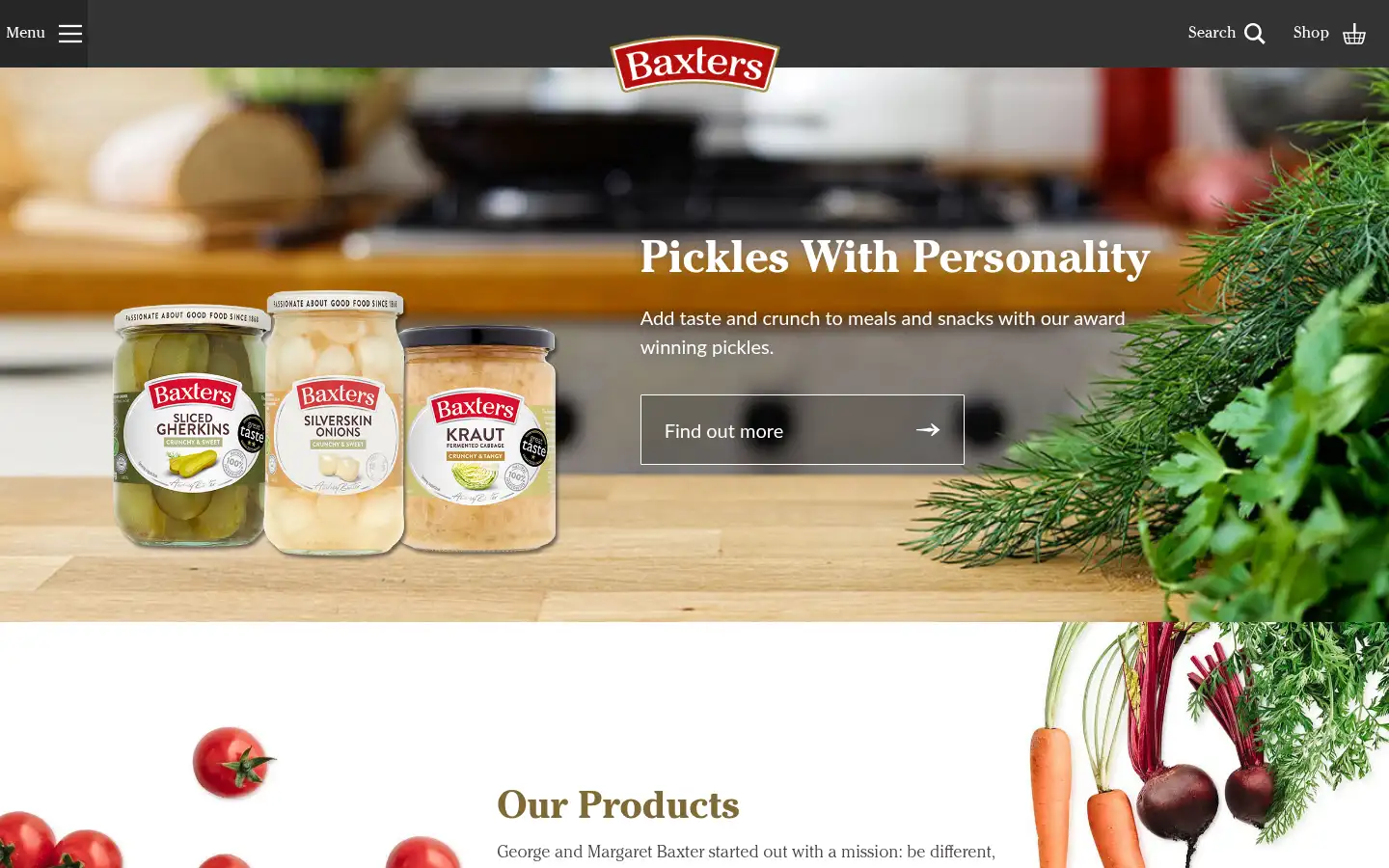 Screenshot of baxters.com