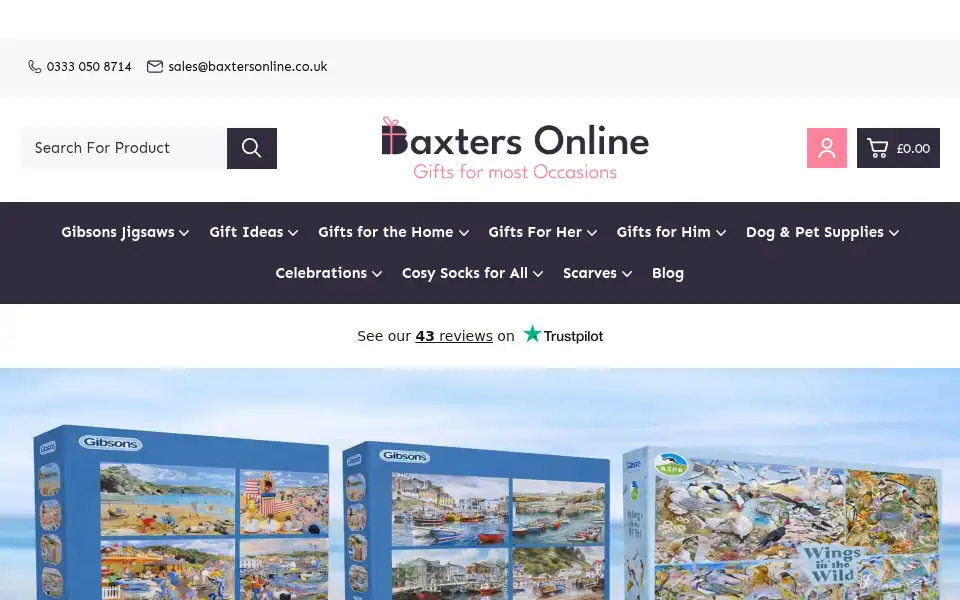 Screenshot of baxtersonline.co.uk