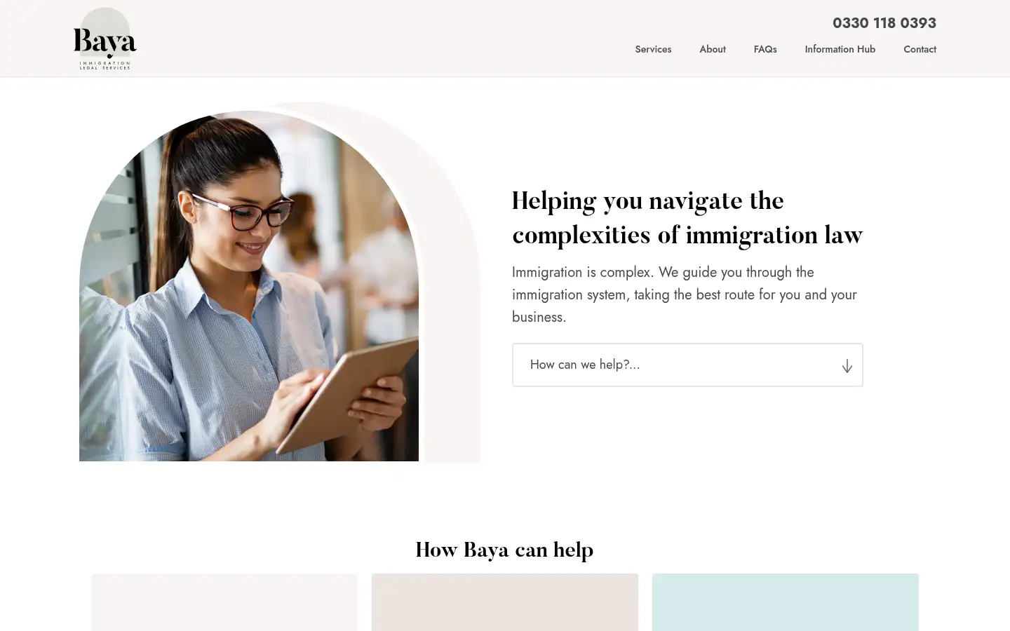 Screenshot of bayaimmigration.com