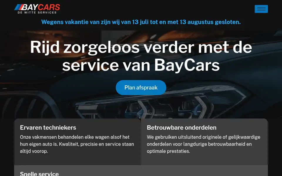 Screenshot of baycars.be