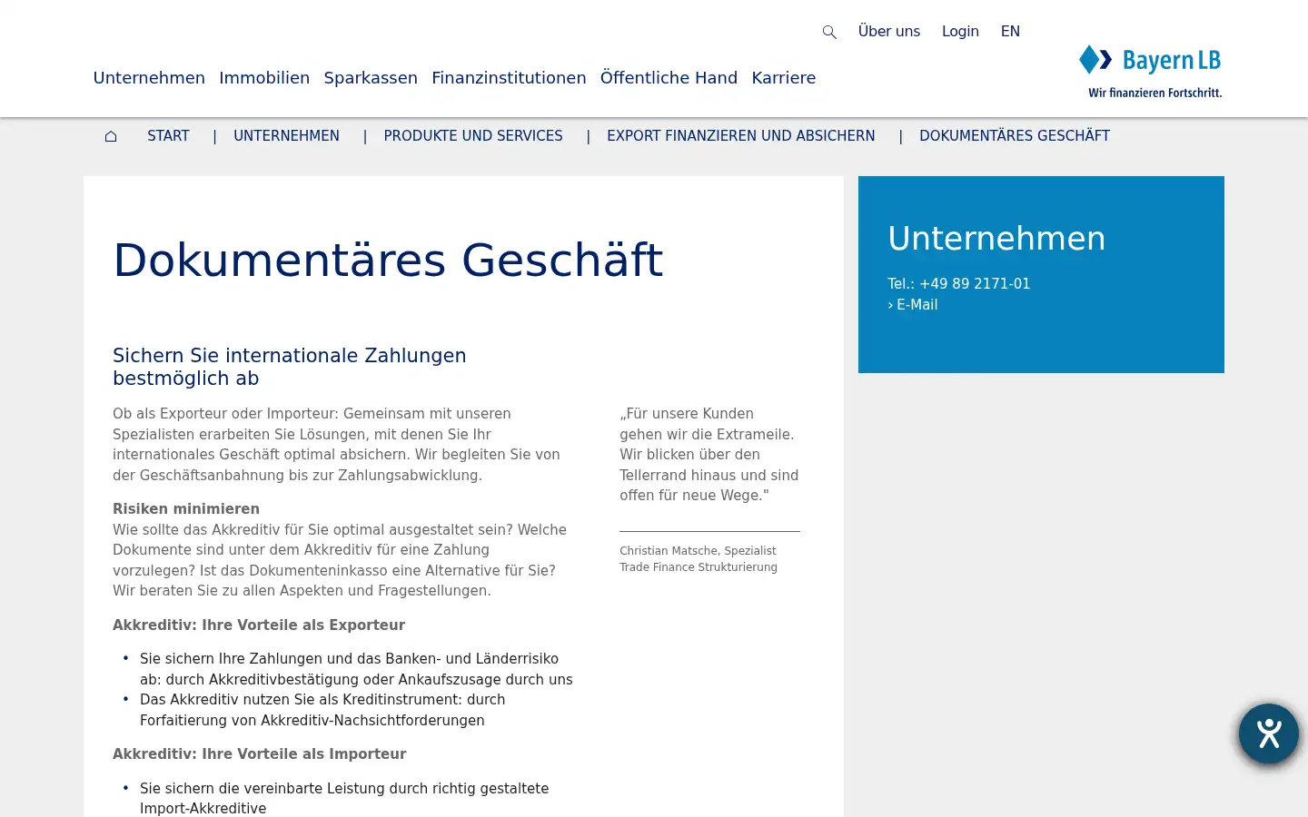 Screenshot of bayernlb.de
