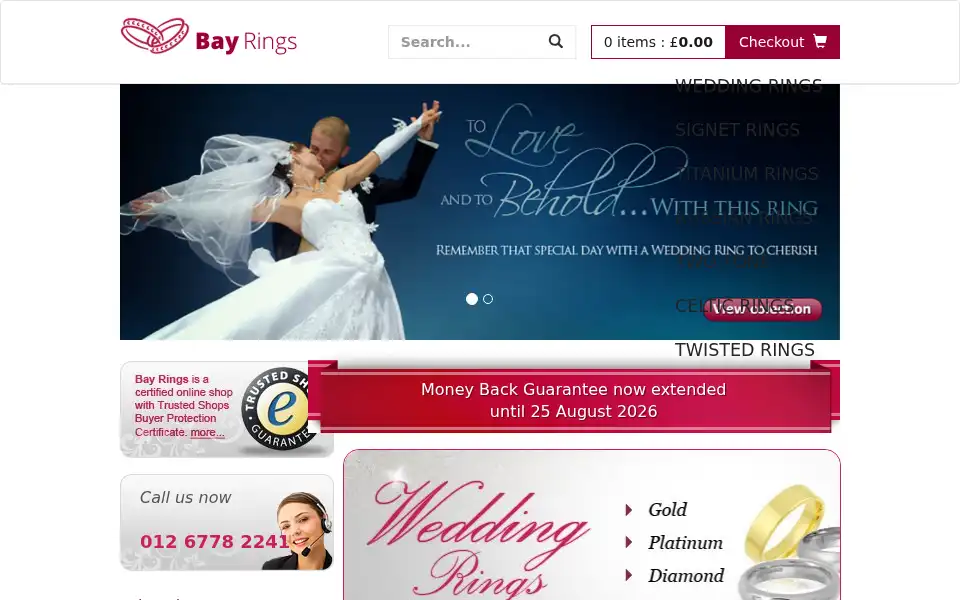 Screenshot of bayrings.co.uk