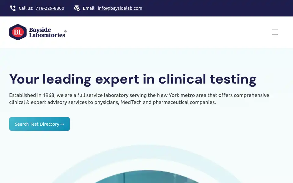 Screenshot of baysidelab.com