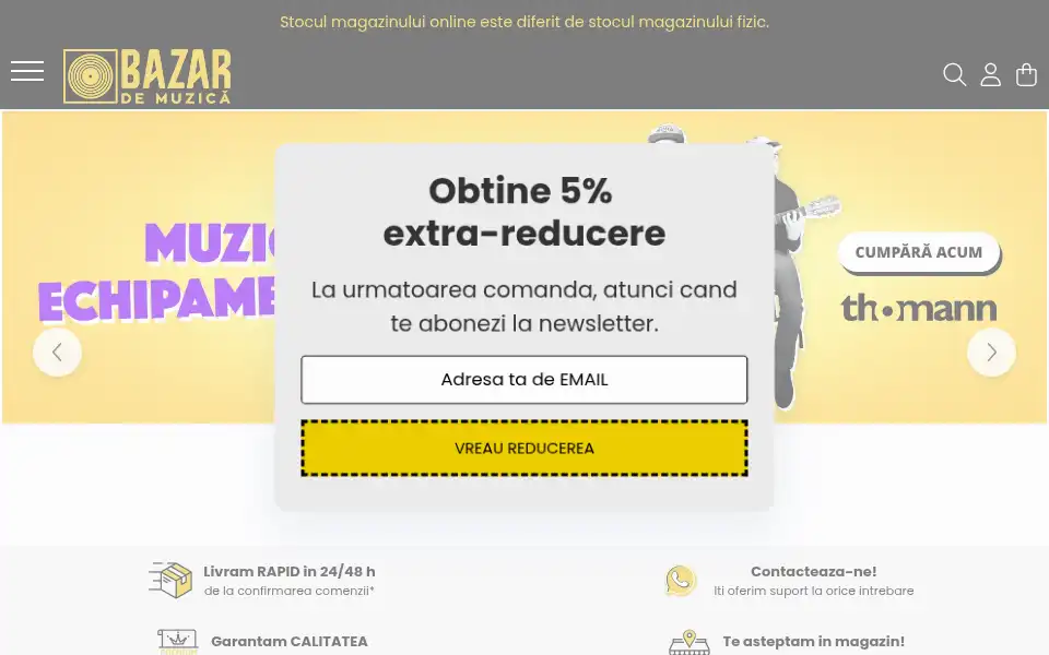 Screenshot of bazardemuzica.ro