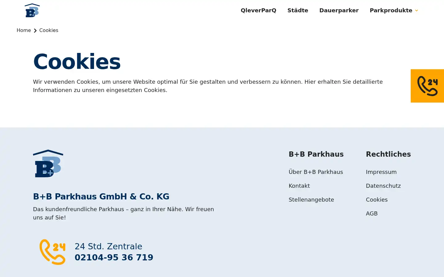 Screenshot of bb-parkhaus.de