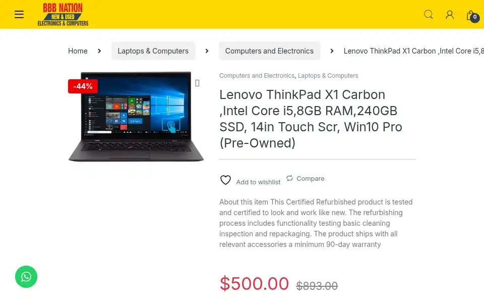 Screenshot of bbbnationelectronicsandcomputers.com