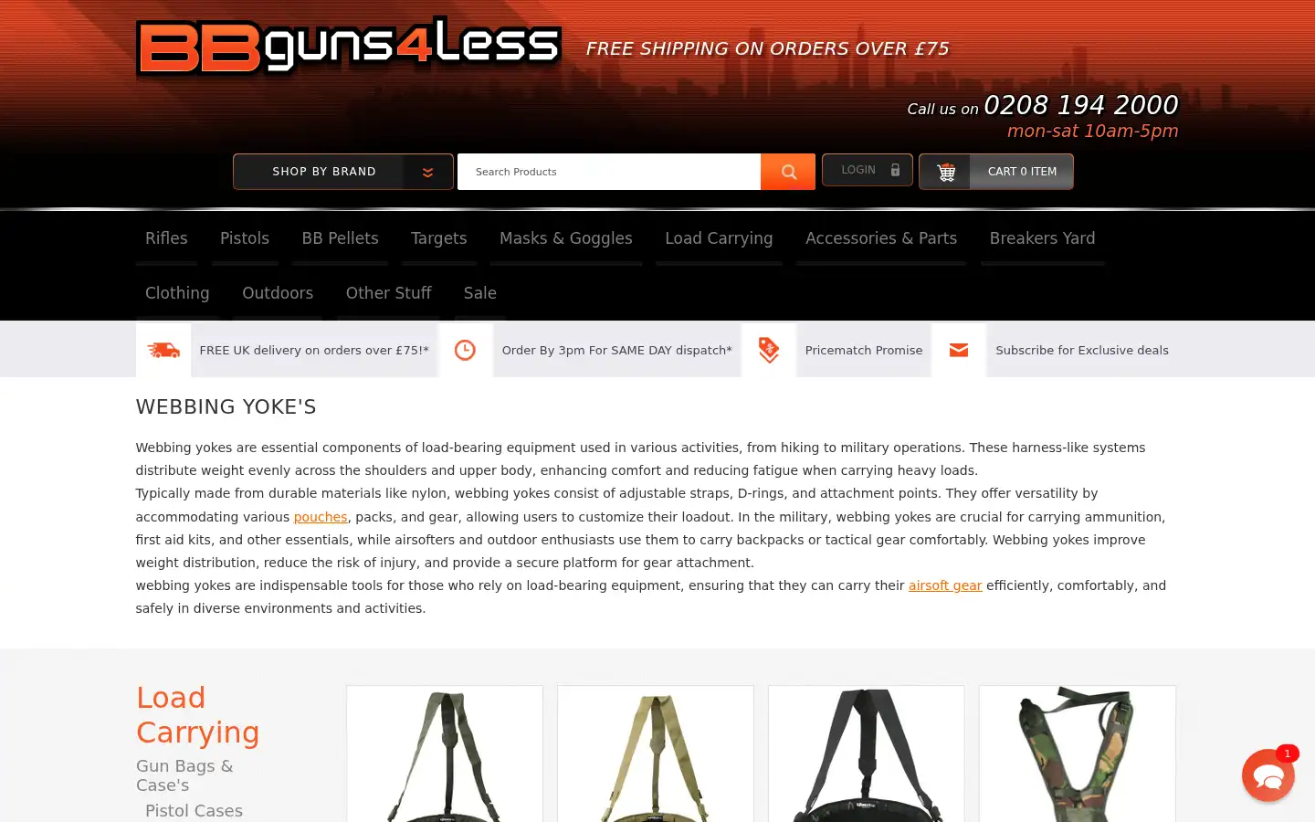 Screenshot of bbguns4less.co.uk