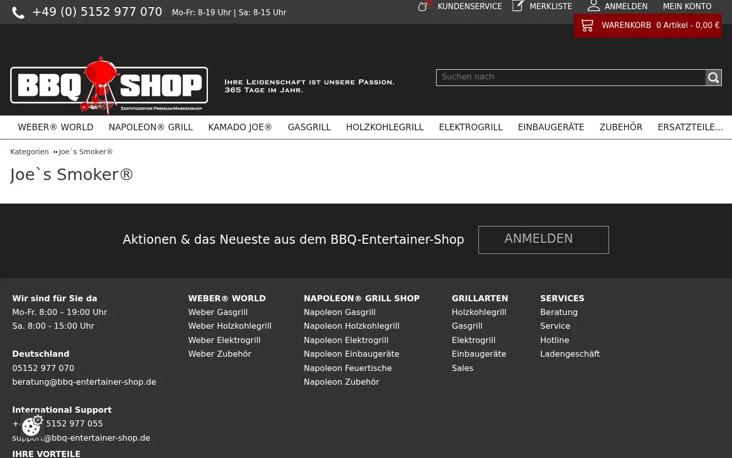 Screenshot of bbq-entertainer-shop.de