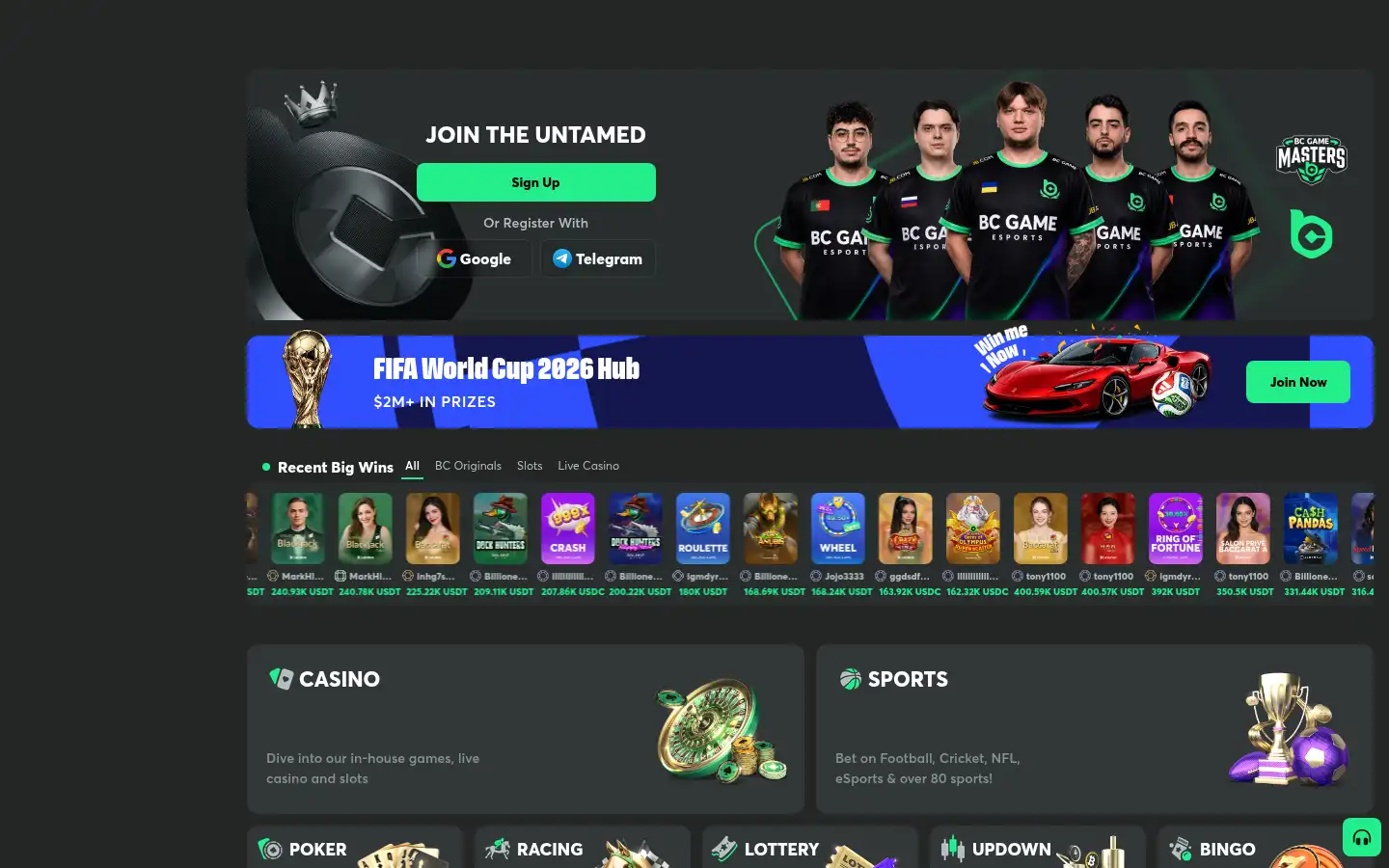 Screenshot of bc.game