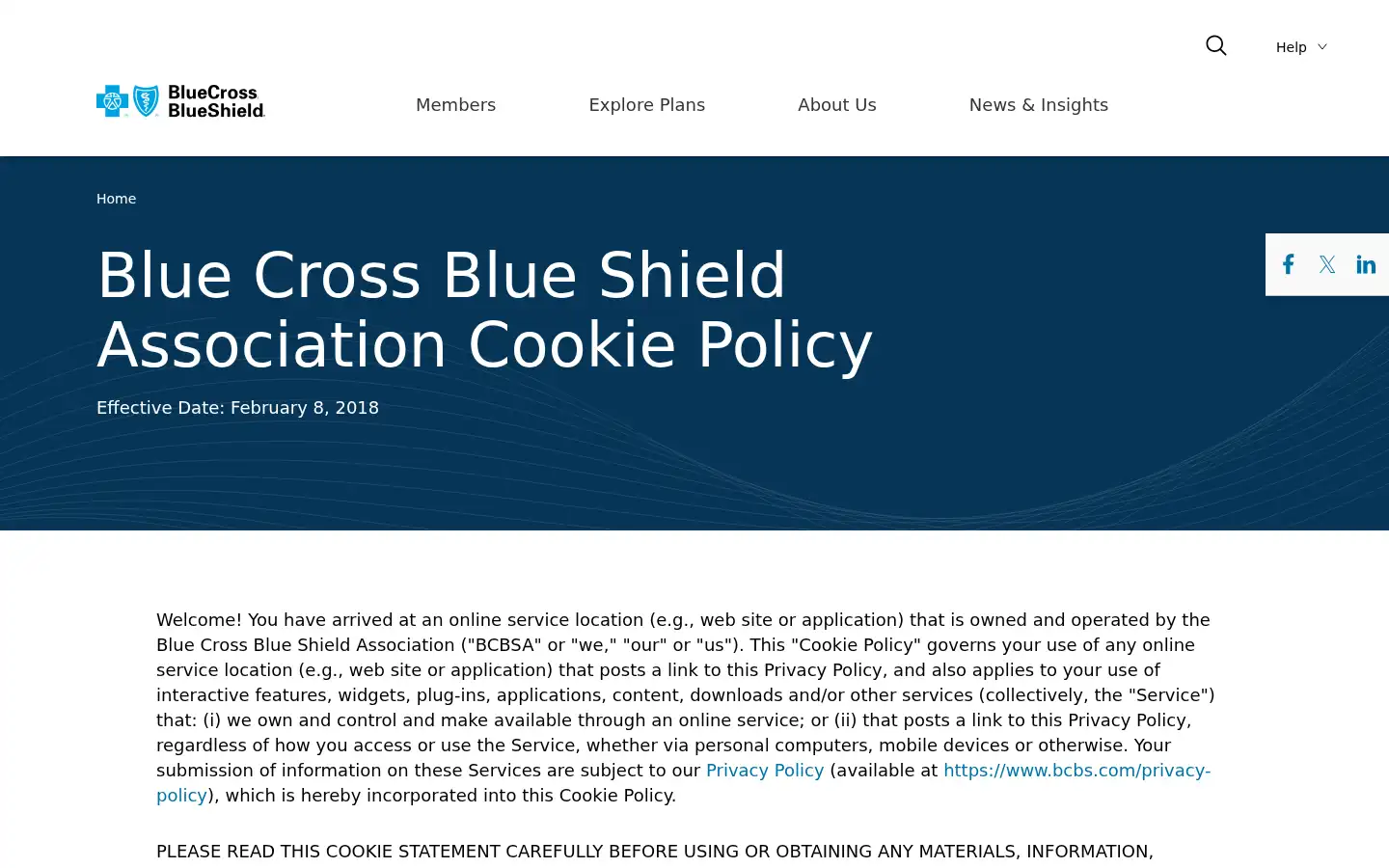 Screenshot of bcbs.com